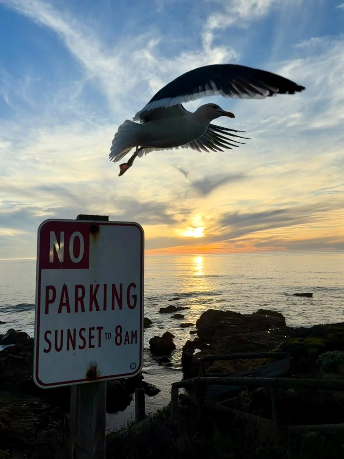 Pôr do sol na praia de Moonstone, em Cambria por Antônio Meira Jr.