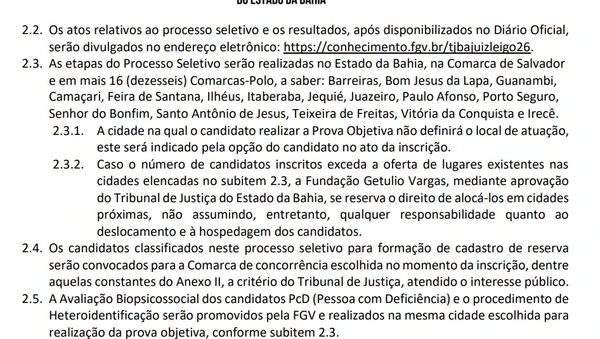 TJBA publica edital para juiz leigo com 831 vagas; veja datas e como se inscrever por Edital 