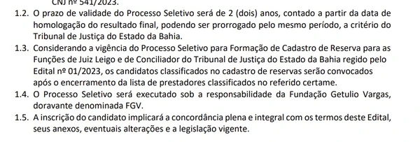 TJBA publica edital para juiz leigo com 831 vagas; veja datas e como se inscrever por Edital 