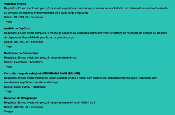 Veja vagas disponíveis por Reprodução