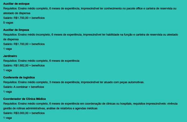 Veja vagas disponíveis por Reprodução