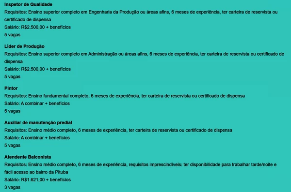 Veja vagas disponíveis por Reprodução