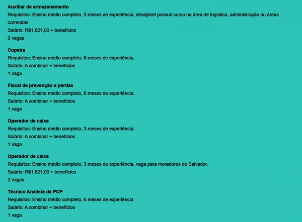 Veja vagas disponíveis por Reprodução