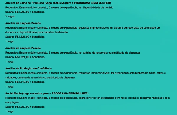 Veja vagas disponíveis por Reprodução