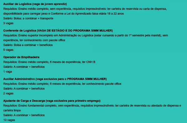 Veja vagas disponíveis por Reprodução