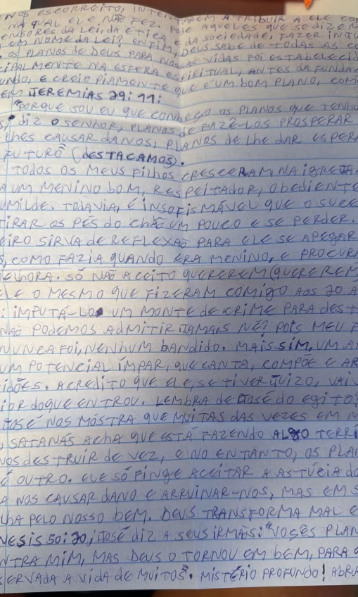 Carta de Marcinho VP sobre Oruan