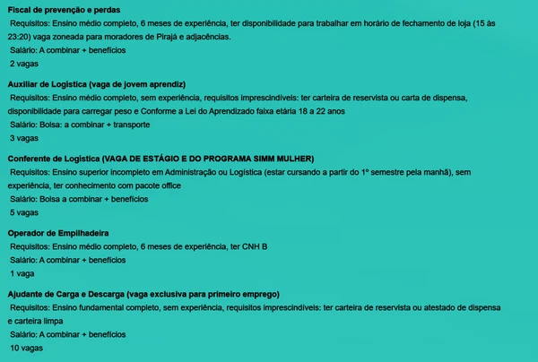 Veja vagas disponíveis por Reprodução