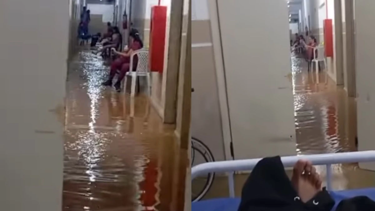 Hospital alagado no interior da Bahia