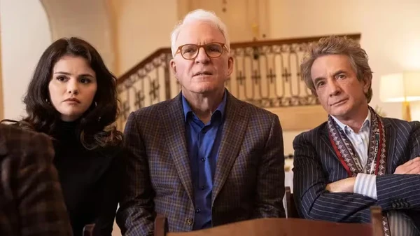 Selena Gomez, Steve Martin e Martin Short na série 'Only Murders in the Building' por Divulgação