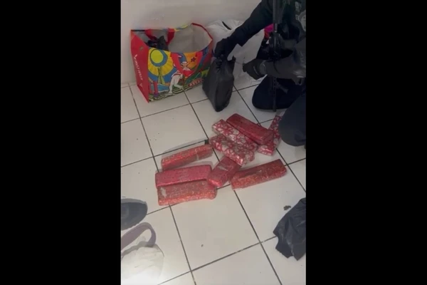 Droga encontrada com casal por Reprodução