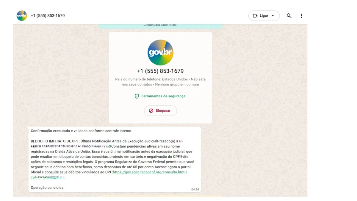 Golpistas utilizam dados pessoais para enganar as vítimas por Reprodução