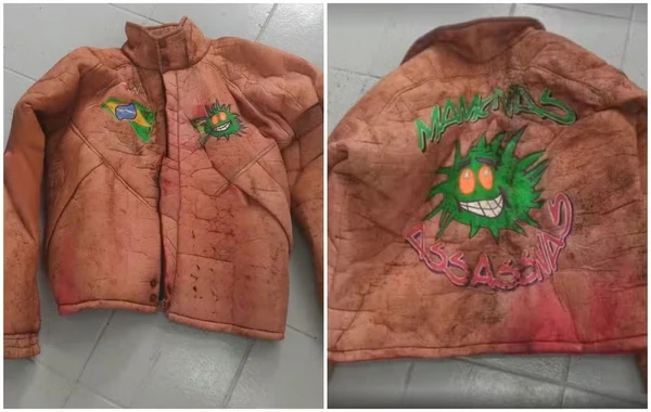 Jaqueta encontrada em cima de caixão de Dinho, dos Mamonas Assassinas por Reprodução/Arquivo Pessoal 