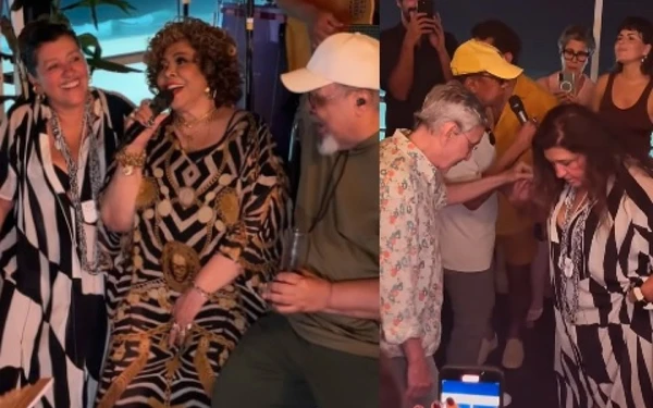 Regina Casé celebra aniversário em roda de samba com Alcione, Caetano, Thiaguinho e mais por Reprodução/Instagram