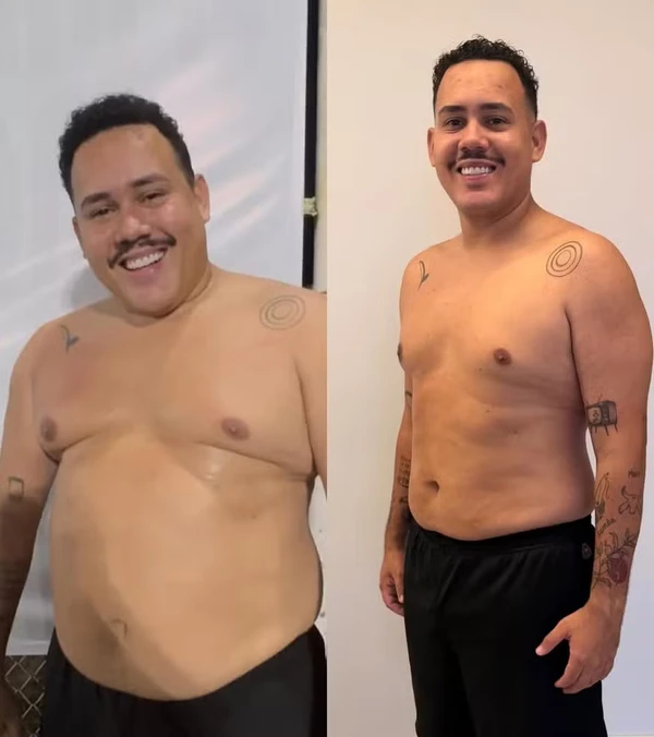 Ex-BBB Lucas Buda mostra antes e depois de perder 31kg por Reprodução/Redes Sociais
