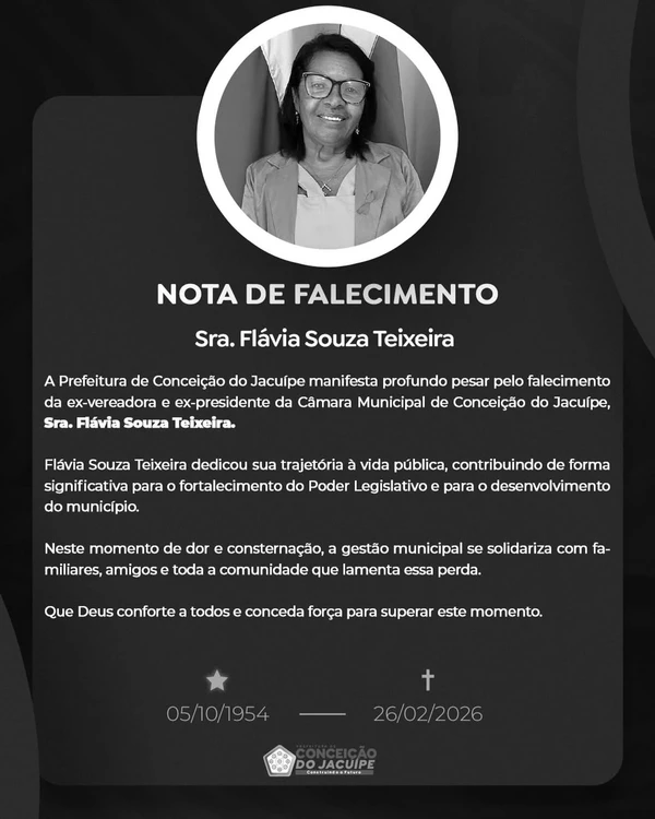 Flávia Souza Teixeira atuou como vereadora de Conceição do Jacuípe por cinco mandatos por Reprodução/ Redes sociais