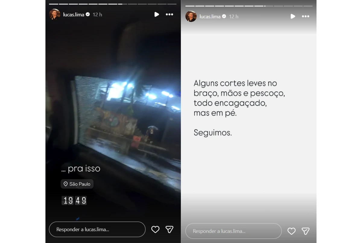 Lucas Lima relatou tentativa de assalto em trânsito de São Paulo por Reprodução/Instagram