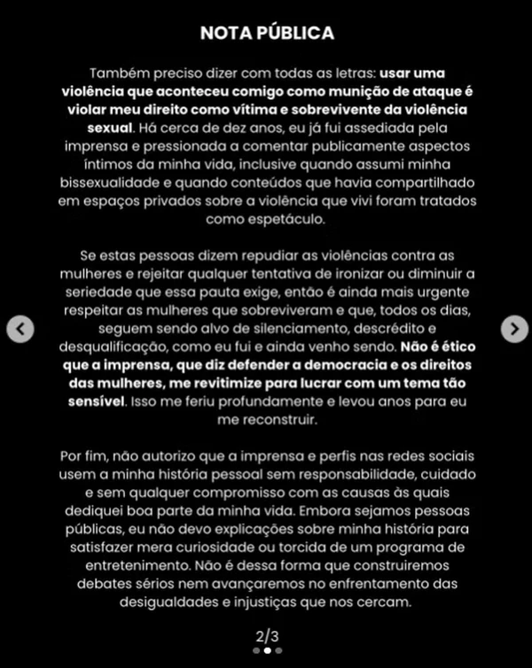 Morena Mariah se manifesta após fala polêmica da mãe por Reprodução