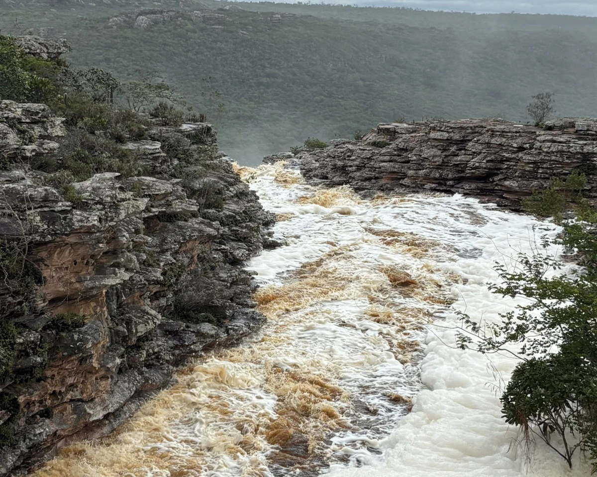 Chuvas têm transformado a paisagem no Monumento Natural (Mona) da Cachoeira do Ferro Doido, em Morro do Chapéu por Inema/Divulgação 
