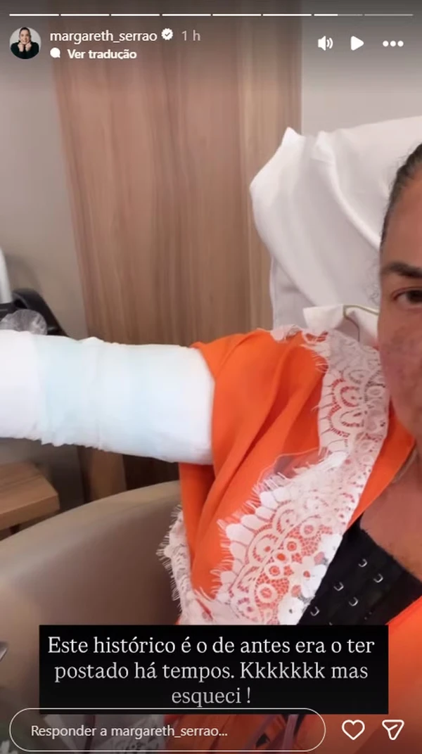 Margareth Serrão após cirurgias por Reprodução/Instagram