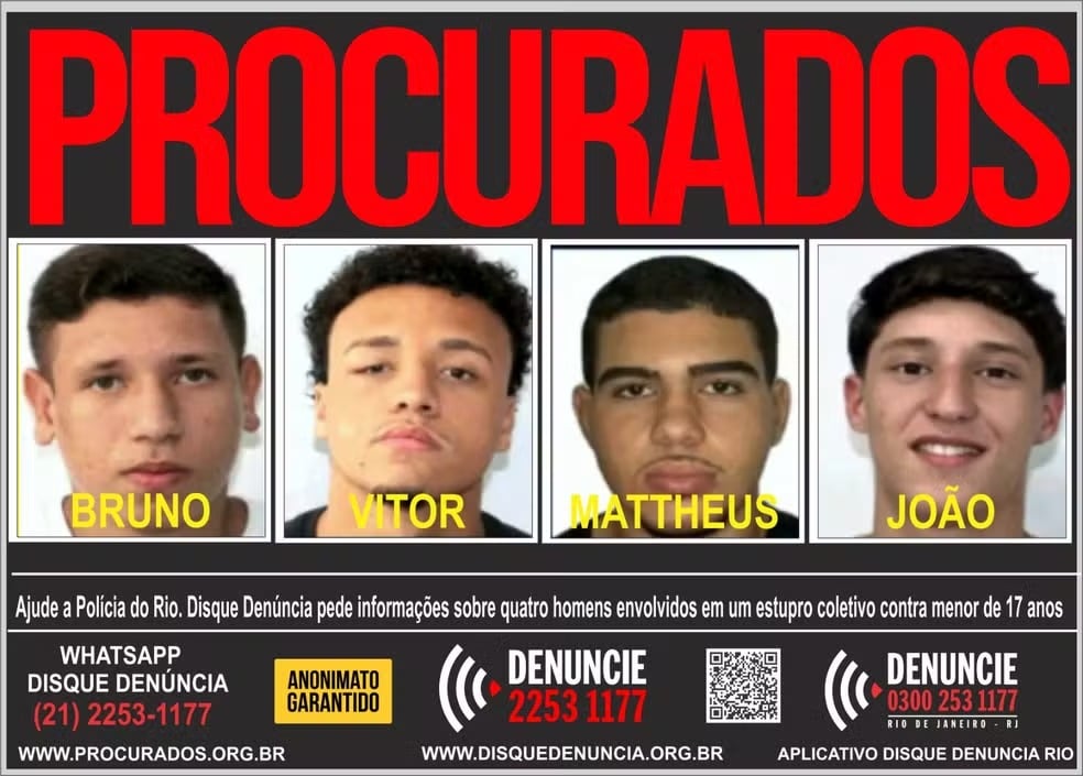 Os acusados do crime foram identificados pela polícia por Reprodução