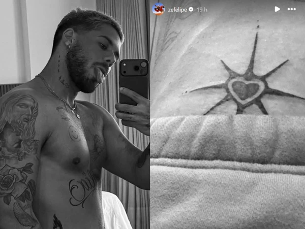 Zé Felipe faz nova tatuagem em região íntima por Reprodução/Instagram