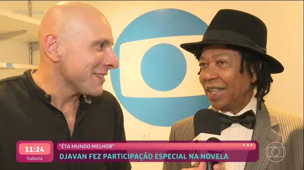 Djavan fez participação em Êta Mundo Melhor! por Reprodução/TV Globo