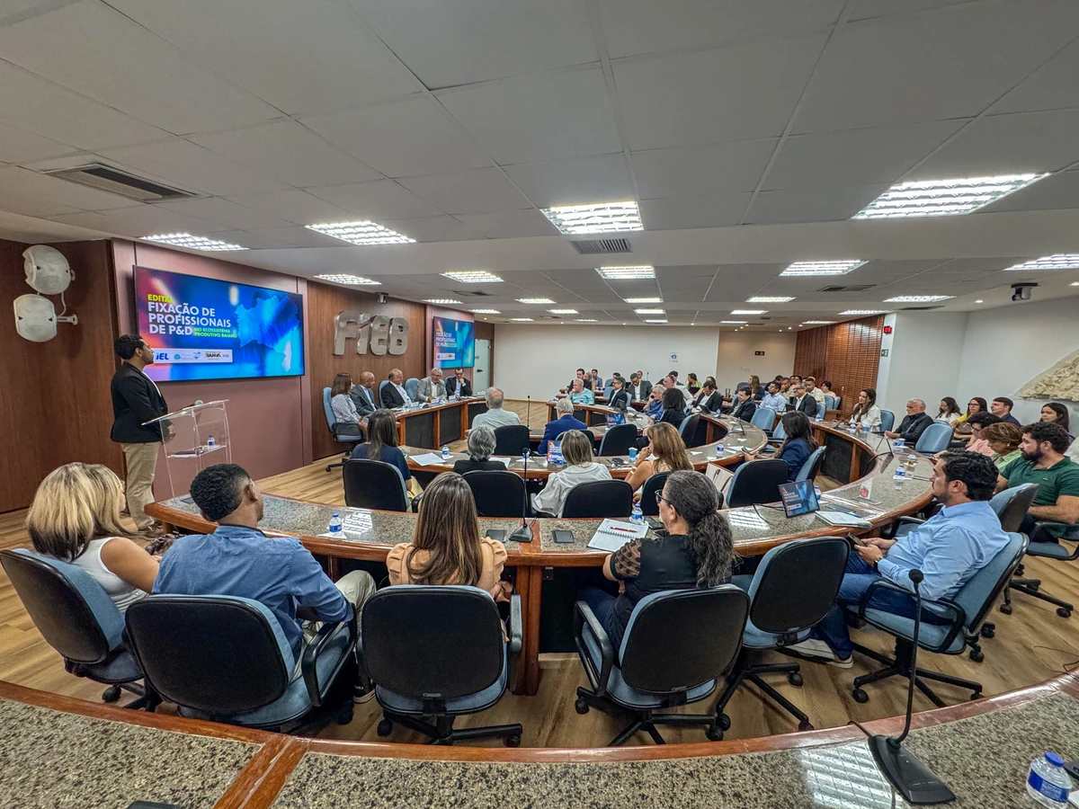 O lançamento ocorreu na sede da Federação das Indústrias do Estado da Bahia (FIEB), no Stiep, e reuniu representantes do setor industrial e do ecossistema de ciência, tecnologia e inovação