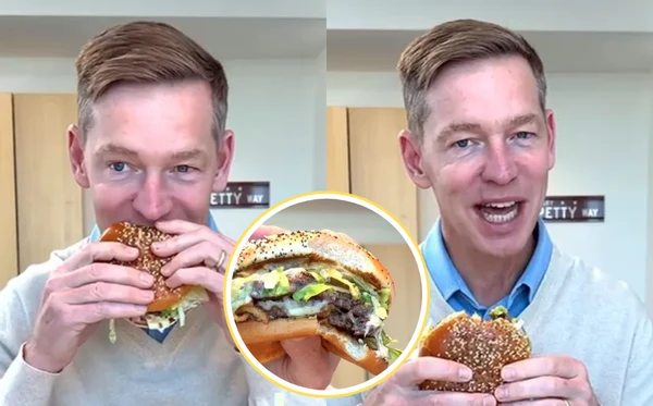Chris Kempczinski viralizou ao provar o novo hambúrguer do McDonald's