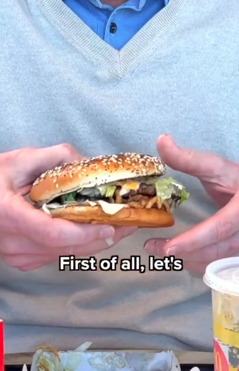 Chris Kempczinski viralizou ao provar o novo hambúrguer do McDonald's por Reprodução/Instagram