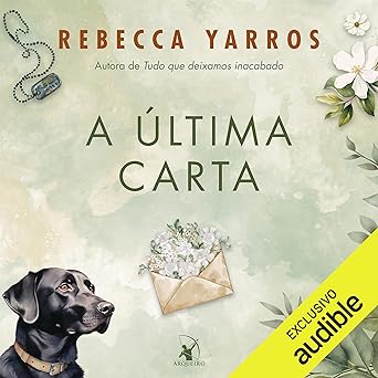 Audiolivro de A última carta, de Rebecca Yarros (Arqueiro). Beckett é um militar americano endurecido pelos horrores que já testemunhou na guerra. A não ser pela amizade sincera que tem com Ryan, um soldado de sua unidade, e com a cachorra Bagunça, ele perdeu a fé no amor e na humanidade.Até que Ryan o convence a se corresponder com sua irmã, Ella, que está do outro lado do mundo, em Telluride, no Colorado. Mesmo sem nunca tê-la conhecido pessoalmente, Beckett encontra refúgio nas cartas que os dois trocam e fica totalmente encantado por ela. por Reprodução