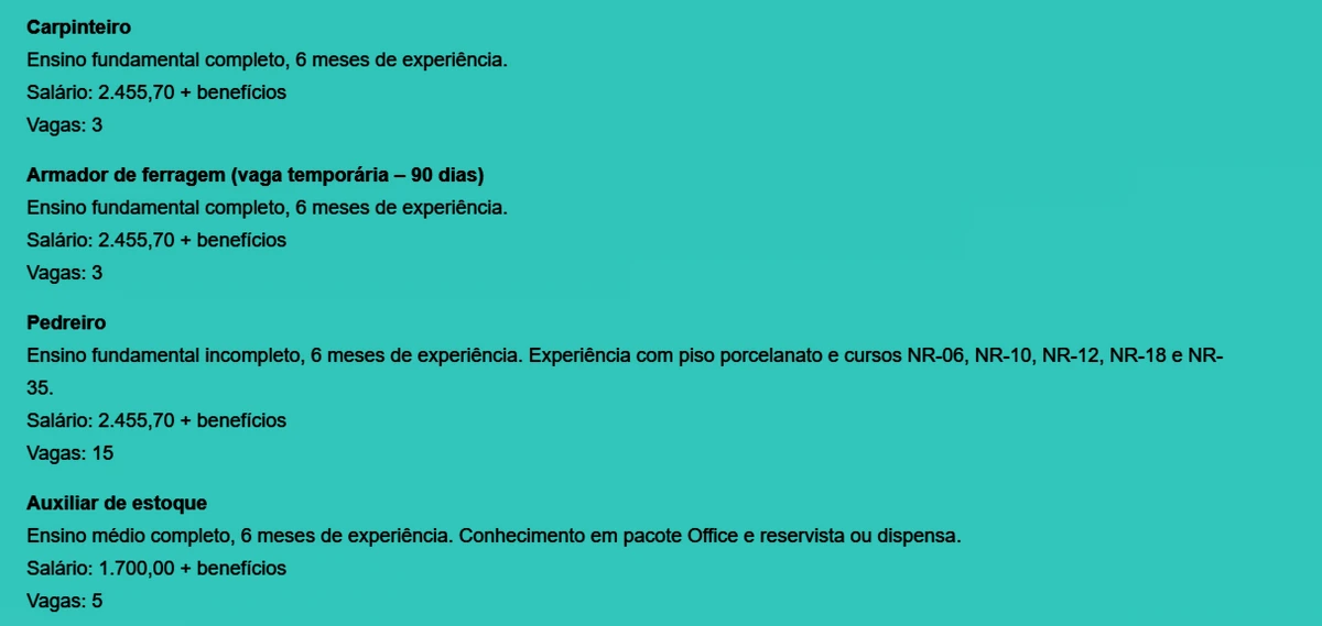 Confira todas as vagas desta sexta-feira (6) por Reprodução