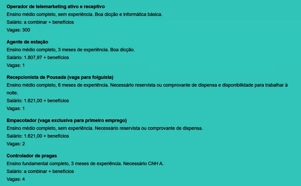 Confira todas as vagas desta sexta-feira (6) por Reprodução