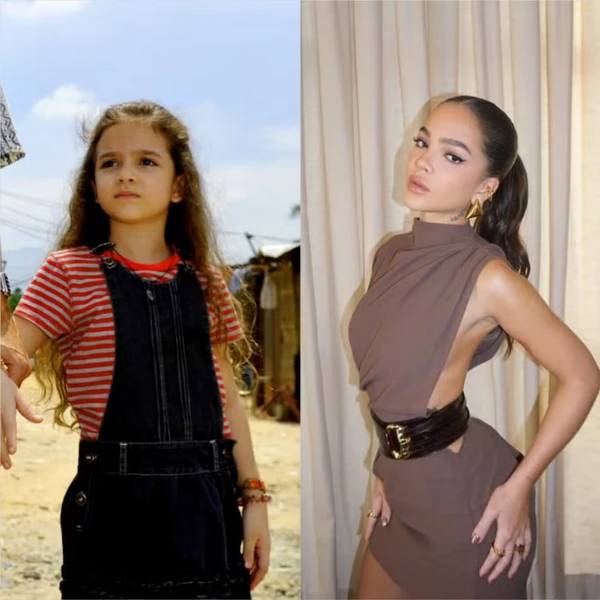 Mel Maia em 'Avenida Brasil' e atualmente por Reprodução/TV Globo/Redes Sociais 