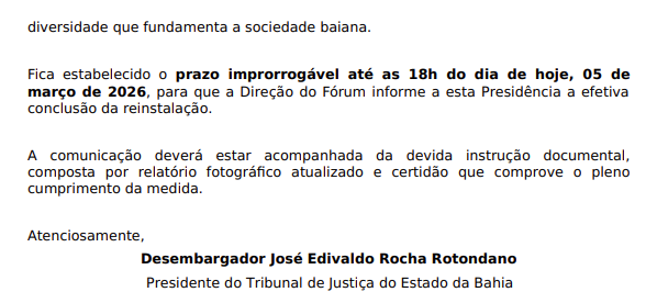 Presidente do TJ-BA determina que imagem seja recolocada em fórum de Camaçari por Reprodução