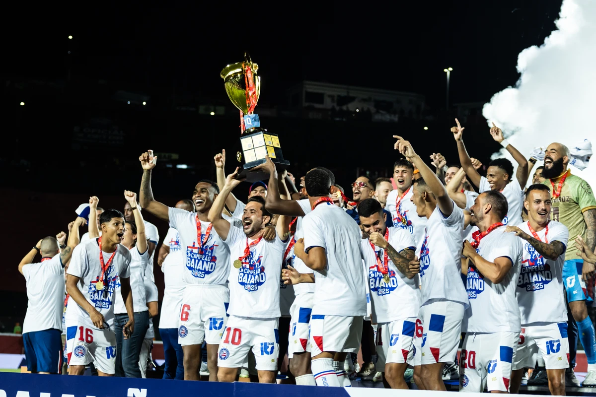 2025: Bahia campeão após vencer a ida na Arena Fonte Nova por 2x0 e empatar a volta no Barradão por 1x1. por Letícia Martins/ECB