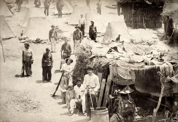 Batalhão em Canudos por Flávio de Barros / Acervo Museu da República