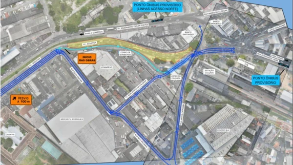 Mudanças no fluxo de veículo das Calçada