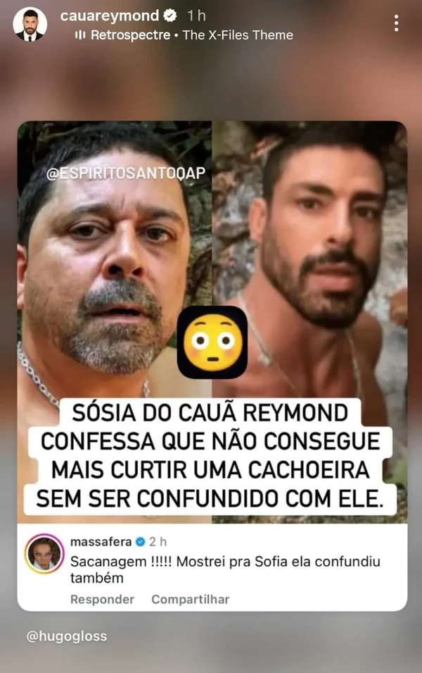 Cauã Reymond reage a post de Grazi Massafera por Reprodução/Instagram