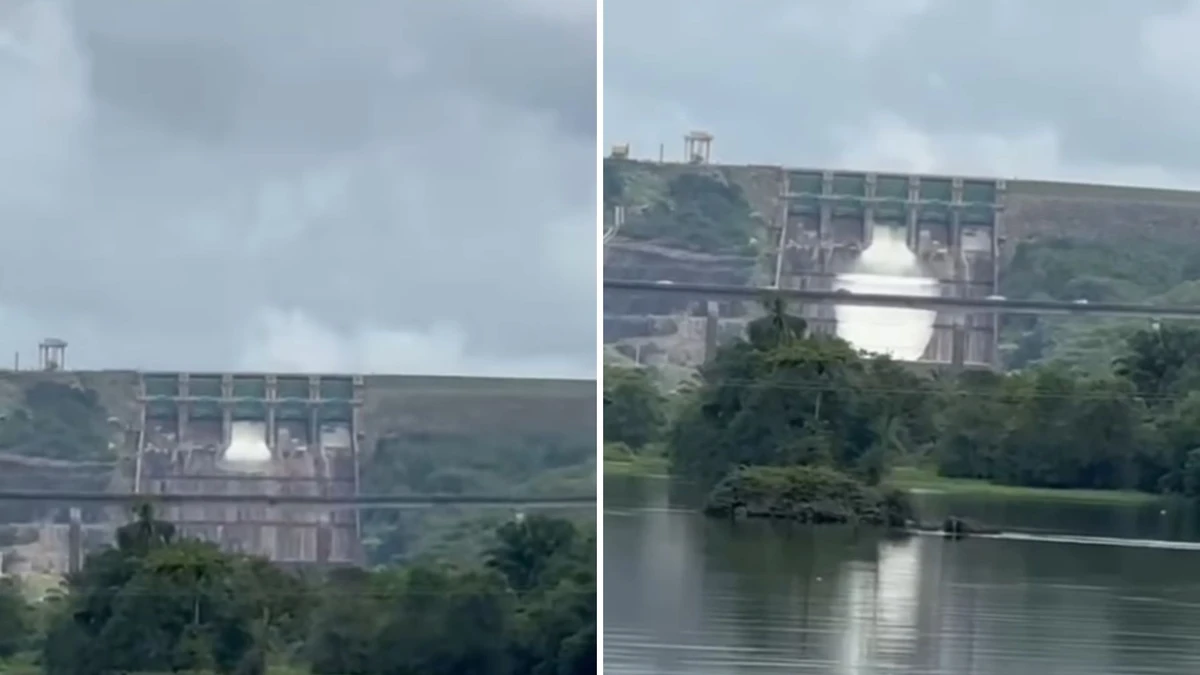 Comportas são abertas na Usina de Pedra do Cavalo