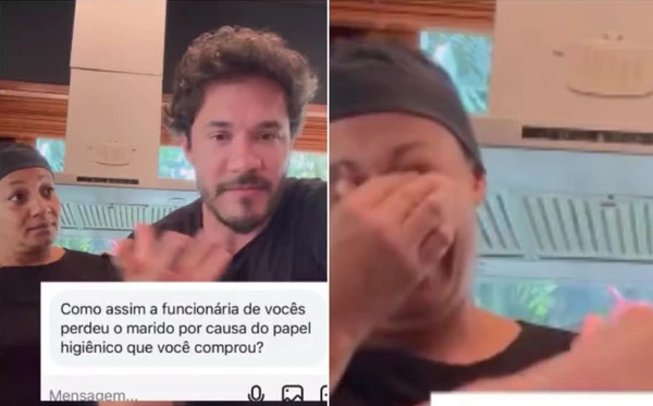 Eliezer gravou vídeo com Daí, sua funcionária, após problema com papel higiênico
