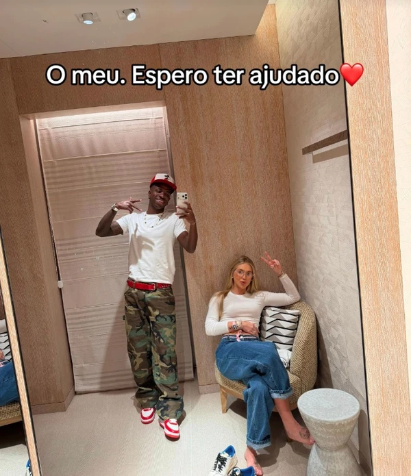 Virginia Fonseca em trend do TikTok com Vini Jr. por Reprodução