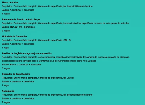 Veja vagas disponíveis por Reprodução