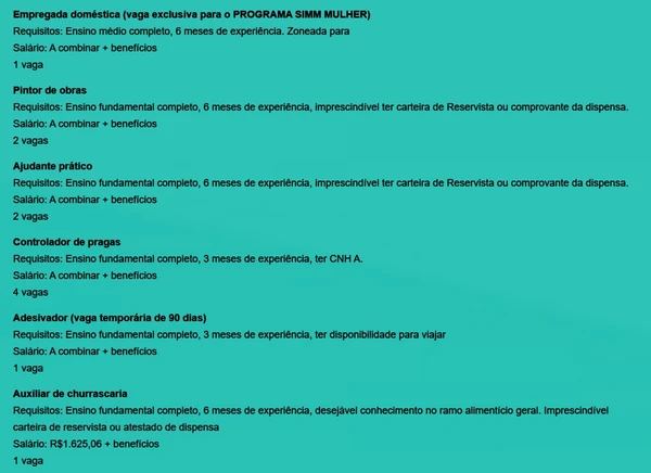 Veja vagas disponíveis por Reprodução