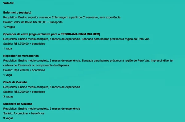 Veja vagas disponíveis por Reprodução