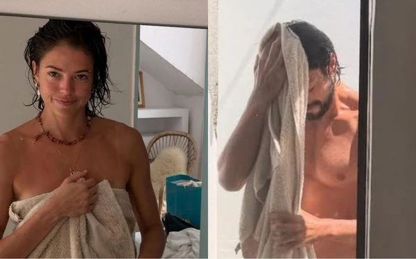 Agatha Moreira e Rodrigo Simas aparecem de toalha em fotos e fãs reagem nas redes