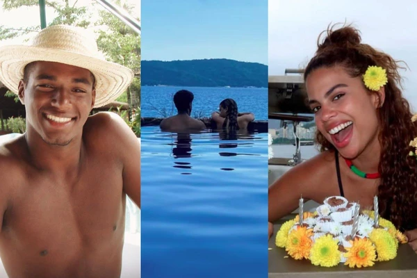 Clara Buarque e João Pedro Jnauário aparecem juntos em vários momentos