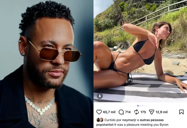 Curtida de Neymar em foto da modelo Pauline Tantot por Reprodução/Instagram
