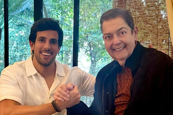 Faustão ao lado do genro, ulinho Casares