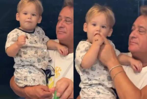 Leonardo teria passado o dedo em uma bebida alcoólica antes de levá-lo à boca de José Leonardo por Reprodução/Instagram