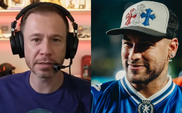 Tiago Leifert e Neymar